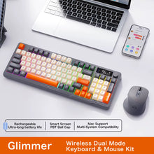 M96 Bluetooth Keyboard Wireless  Screen Gaming Keyboard,Electronic Screen, Multi-Device Connection,Ergonomics Gaming