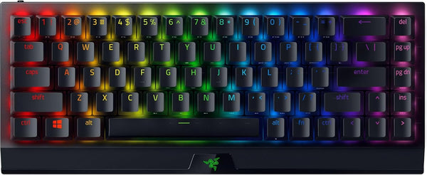 Blackwidow V3 Mini Hyperspeed 65% Wireless Mechanical Gaming Keyboard: Yellow Mechanical Switches Linear & Silent - Doubleshot ABS Keycaps - Chroma RGB - up to 200 Hr Battery - Snap Tap