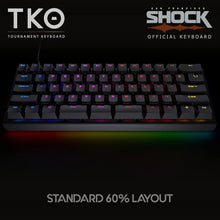 Gaming TKO Mechanical Keyboard | Clicky White Switches | 60% Layout | Split Spacebar | Hotswap | PBT Keycaps | Aluminum Body | SF Shock Limited Edition Travel Case