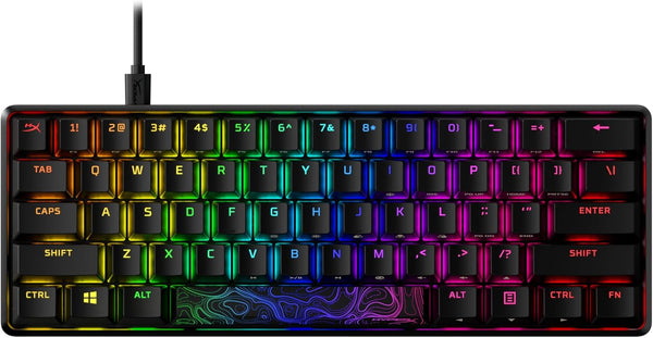 Alloy Origins 60 - Mechanical Gaming Keyboard, Ultra Compact 60% Form Factor, Double Shot PBT Keycaps, RGB LED Backlit, NGENUITY Software Compatible - Linear  Red Switch,Black