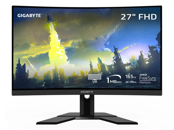 - G27FC Advanced - 27" VA Curved Gaming Monitor - FHD 1920X1080 - 165Hz/Oc 170Hz - 1Ms MPRT - AMD Freesync Premium - HDMI, DP, USB-A - Height Adjustable - Black