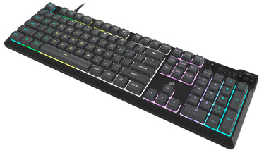 K55 CORE RGB Full Size USB Gaming Keyboard with Safety Leaflet, Black & Gray