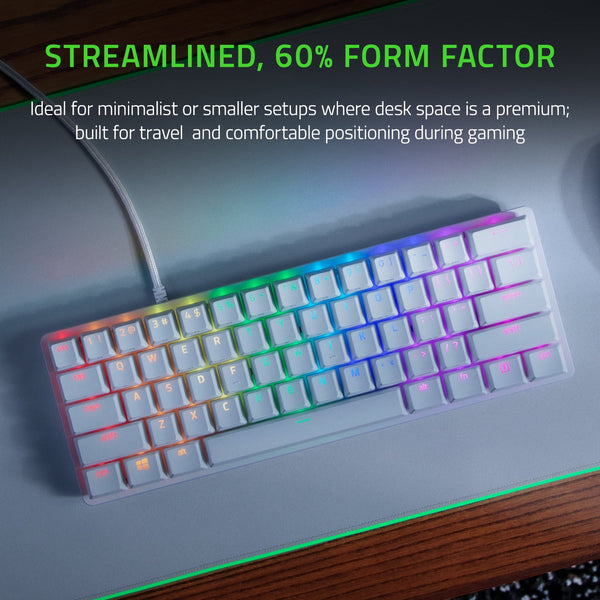 Huntsman Mini Wired Optical Linear Gaming Keyboard for PC, Chroma RGB, White