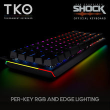 Gaming TKO Mechanical Keyboard | Clicky White Switches | 60% Layout | Split Spacebar | Hotswap | PBT Keycaps | Aluminum Body | SF Shock Limited Edition Travel Case