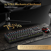 K552 Mechanical Gaming Keyboard, LED Gaming Keyboard with Red Switches, 87 Full Anti-Ghosting Keys, Unique Metal Rim for Windows Gaming PC - Black