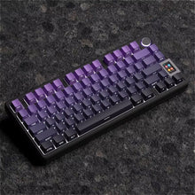 Black Purple Side Engraved Translucent OEM Keycaps 130 Keys PBT Small Full Set Keycaps for 60/64/84/98/108 Mechanical Keyboards