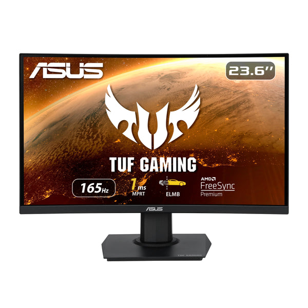 TUF Gaming 23.6" 1080P Curved Gaming Monitor VG24VQE, - Full HD, 165Hz, 1Ms, Extreme Low Motion Blur, Shadow Boost, VESA Mountable, Displayport, HDMI