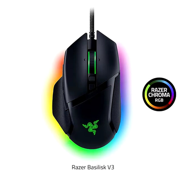 Basilisk V3 Customizable Ergonomic Gaming Mouse Fastest Gaming Mouse Switch - Chroma RGB Lighting - 26K DPI Optical Senso