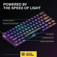 - Apex 9 Mini 60% Wired Optipoint Adjustable Actuation Switch Gaming Keyboard with RGB Lighting - Black