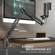 USB Podcast Microphone, PC Computer Condenser Microphone Plug & Play Mic Kit