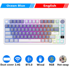 M75  ROYAL KLUDGE 2.4G Wireless/Bluetooth/Usb-C Mechanical Keyboard 81Keys RGB Hot-Swappable Gasket Gamer Keyboard with Screen