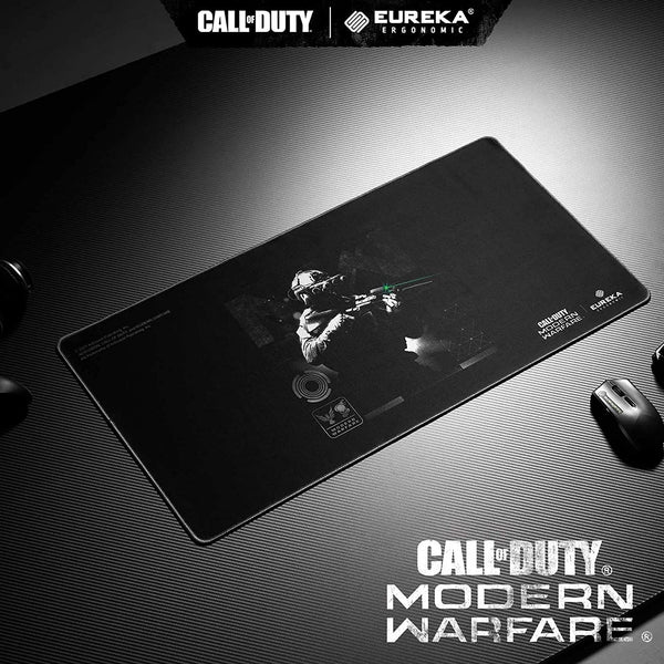 & Call of Duty Modern Warfare Night Raid Gaming Mouse Pad, XXL Large Black Home Office PC Computer Desk Accessories Keyboard Mousepad Mat Non-Slip Rubber Base Stitched Edges