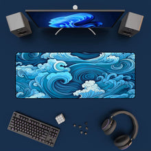 Aesthetic Desk Mat Art Japanese Great Waves XXL Gaming Mouse Pad Blue Mousepad 900X400 Beautiful Nature Rubber Desk Pad Mat