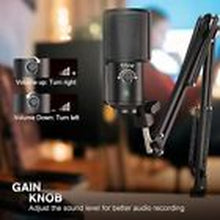 USB Podcast Microphone, PC Computer Condenser Microphone Plug & Play Mic Kit