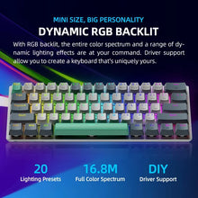 K500-B61W Wireless Mechanical Keyboard 60% ANSI Layout Hot-Swappable Tri-Mode RGB Wireless Gaming Keyboard for Gamer