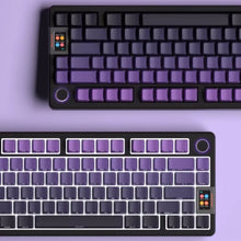 Black Purple Side Engraved Translucent OEM Keycaps 130 Keys PBT Small Full Set Keycaps for 60/64/84/98/108 Mechanical Keyboards