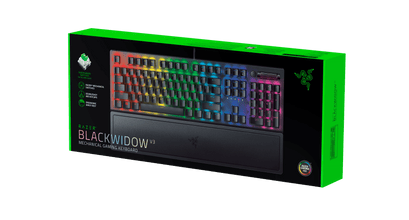 Blackwidow V3 Full Size Mechanical Gaming Keyboard for PC, Chroma RGB, Wrist Rest, Black