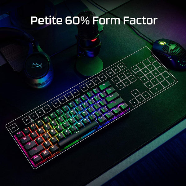 Alloy Origins 60 - Mechanical Gaming Keyboard, Ultra Compact 60% Form Factor, Double Shot PBT Keycaps, RGB LED Backlit, NGENUITY Software Compatible - Linear  Red Switch,Black