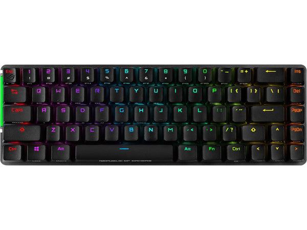 ROG Falchion NX Gaming Keyboard - Wired/Wireless Connectivity - RF - 2.40 Ghz - USB 2.0 Interface - RGB LED - 68 Key - PC - Mechanical Keyswitch - Black