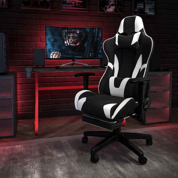 Gaming Bundle-Red Desk, Cup Holder, Headphone Hook and Reclining Chair