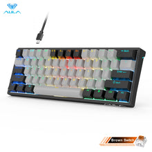 RGB 60 Percent Wired Gaming Mechanical Keyboard Mini Compact USB Hot-Swappable Keyboards with Brown Switches for PC Laptop