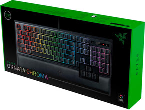 Ornata Chroma Gaming Keyboard: Hybrid Mechanical Key Switches - Customizable Chroma RGB Lighting - Individually Backlit Keys - Detachable Plush Wrist Rest - Programmable Macro Functionality