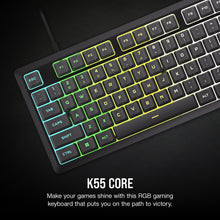 K55 CORE RGB Full Size USB Gaming Keyboard with Safety Leaflet, Black & Gray