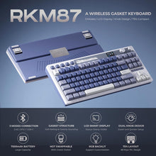 RK ROYAL KLUDGE M87 Wireless Gaming Keyboard with Screen and Dual Knob, 75% P...