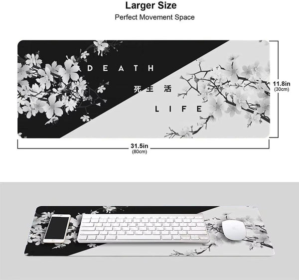 Black and White Cherry Blossom Mousepad