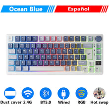 M75  ROYAL KLUDGE 2.4G Wireless/Bluetooth/Usb-C Mechanical Keyboard 81Keys RGB Hot-Swappable Gasket Gamer Keyboard with Screen