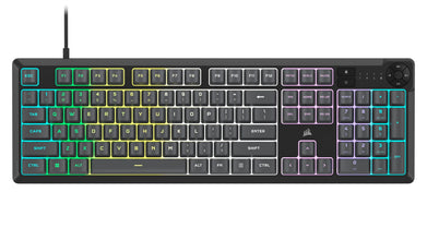 K55 CORE RGB Full Size USB Gaming Keyboard with Safety Leaflet, Black & Gray