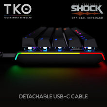 Gaming TKO Mechanical Keyboard | Clicky White Switches | 60% Layout | Split Spacebar | Hotswap | PBT Keycaps | Aluminum Body | SF Shock Limited Edition Travel Case