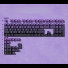 Black Purple Side Engraved Translucent OEM Keycaps 130 Keys PBT Small Full Set Keycaps for 60/64/84/98/108 Mechanical Keyboards