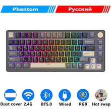 M75  ROYAL KLUDGE 2.4G Wireless/Bluetooth/Usb-C Mechanical Keyboard 81Keys RGB Hot-Swappable Gasket Gamer Keyboard with Screen