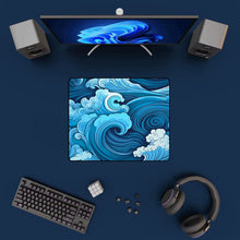 Aesthetic Desk Mat Art Japanese Great Waves XXL Gaming Mouse Pad Blue Mousepad 900X400 Beautiful Nature Rubber Desk Pad Mat