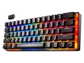 Apex Pro Mini Wireless Mechanical Gaming Keyboard - World'S Fastest Keyboard - Adjustable Actuation - Compact 60% Form Factor - RGB - PBT Keycaps - Bluetooth 5.0 - 2.4Ghz - USB-C