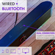 Bluetooth Stereo Sound Bar with RGB LED & USB Powered Speakers