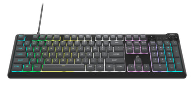 K55 CORE RGB Full Size USB Gaming Keyboard with Safety Leaflet, Black & Gray