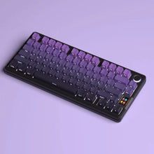 Black Purple Side Engraved Translucent OEM Keycaps 130 Keys PBT Small Full Set Keycaps for 60/64/84/98/108 Mechanical Keyboards