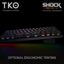 Gaming TKO Mechanical Keyboard | Clicky White Switches | 60% Layout | Split Spacebar | Hotswap | PBT Keycaps | Aluminum Body | SF Shock Limited Edition Travel Case