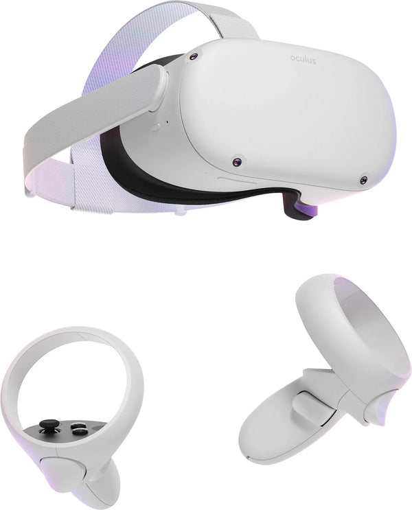 2022 Meta  Quest 2 All-In-One VR Headset, Touch Controllers, 128GB SSD, 1832X1920 up to 90 Hz,3D Audio, Earphone,10Ft Link Cable, Grip Cover,Knuckle & Hand Strap, Lens Cover