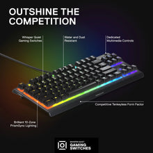 Apex 3 TKL RGB Gaming Keyboard - Tenkeyless - Water & Dust Resistant - PC and USB-A