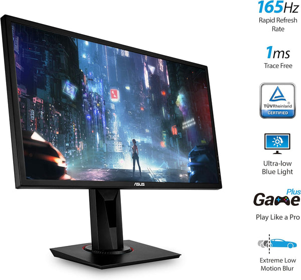 VG248QG 24" G-SYNC Gaming Monitor 165Hz 1080P 0.5Ms Eye Care with DP HDMI Dvi,Black